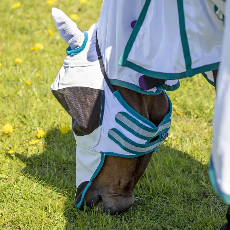 Shires FlyGuard Pro Sun Shade Fly Mask - White-1